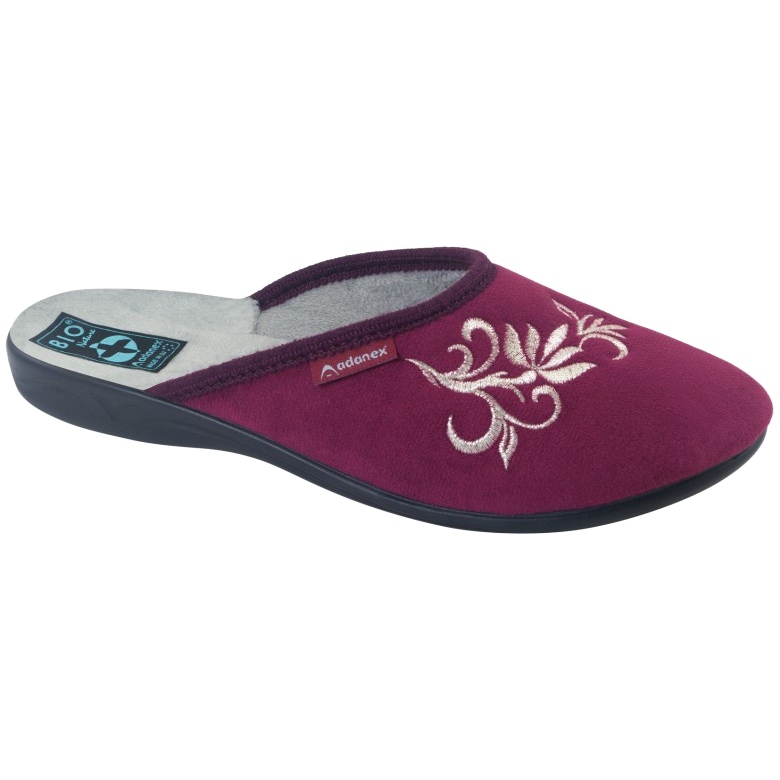 Babucha velour granate Adanex 27861 multicolor