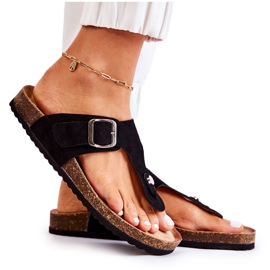 FB1 Pantuflas De Mujer Con Hebilla Negras Elina negro