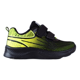Deportivas de niño Shelovet con doble velcro negro y amarillo