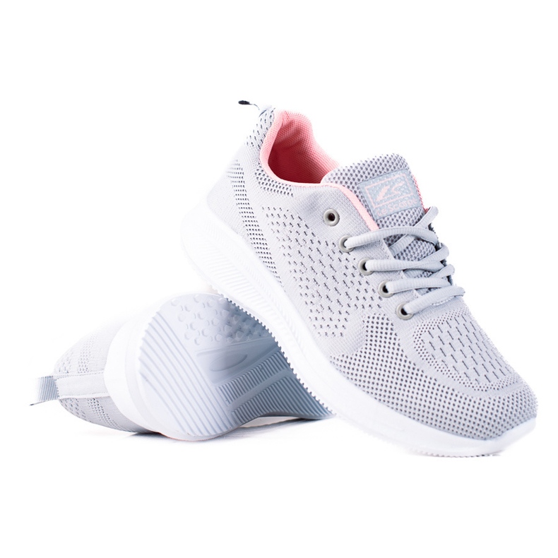 Deportivas mujer SHELOVET gris claro con cordones