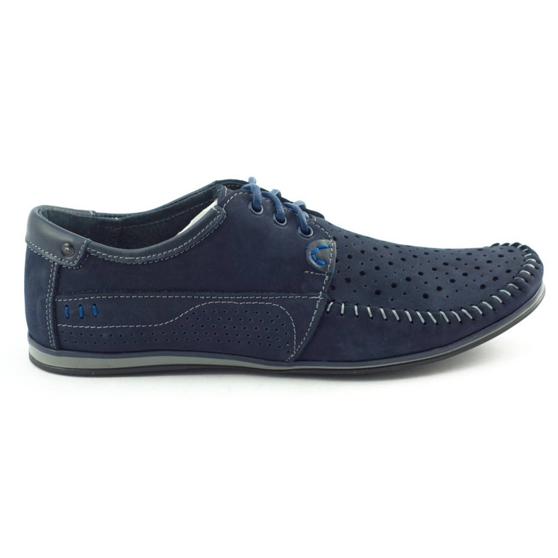 KOMODO Zapatos de verano para hombre, mocasines 875, azul marino.