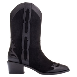 Marco Shoes Botines negros de ante natural