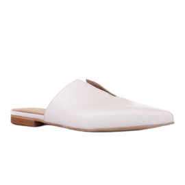 Marco Shoes Babuchas de piel con recorte blanco