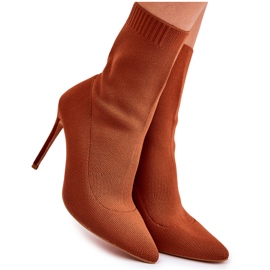 Botas Altas De Mujer Con Calcetín Y Tacón Alto Camel Luisell marrón Botas Altas De Mujer Con Calcetín Y Tacón Alto Camel Luisell marrón