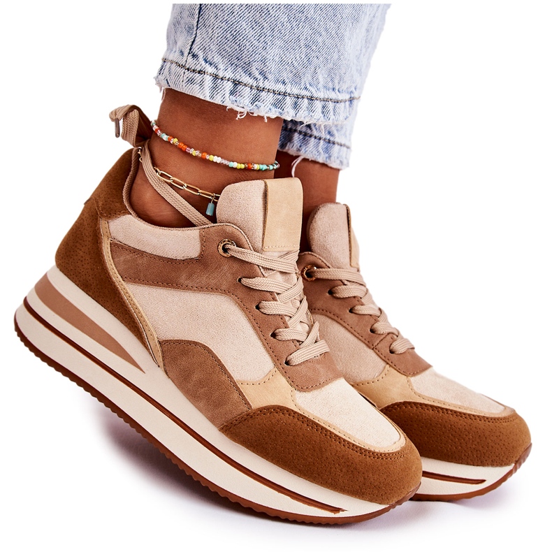 PS1 Deportivas Mujer Ante Marrón-Beige Elisse