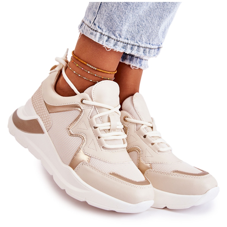 PG1 Zapatillas Moda Mujer Beige Claro Allie dorado
