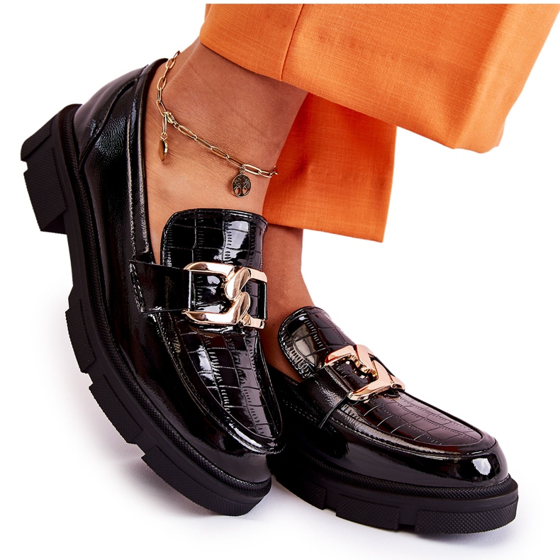 FL1 Mocasines de cuero de moda Black Loveliness negro