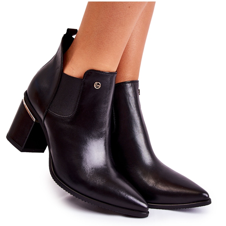Botas De Piel Tacón Alto Laura Messi 2506 Negro