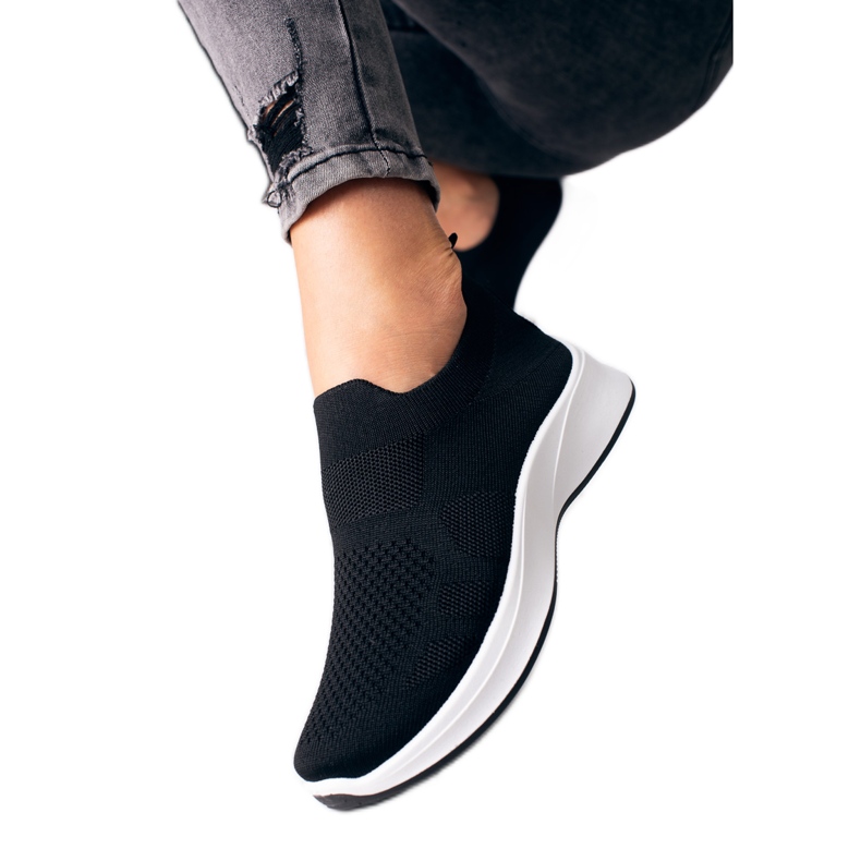 Deportivas de mujer Shelovet negras con suela blanca negro