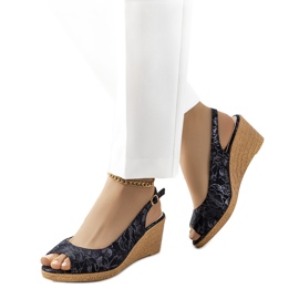 Sandalias cuña Beldesa negras negro