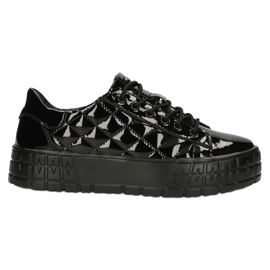Filippo Zapatillas de cuero con estilo acolchado DP3932 / 22 BK negro