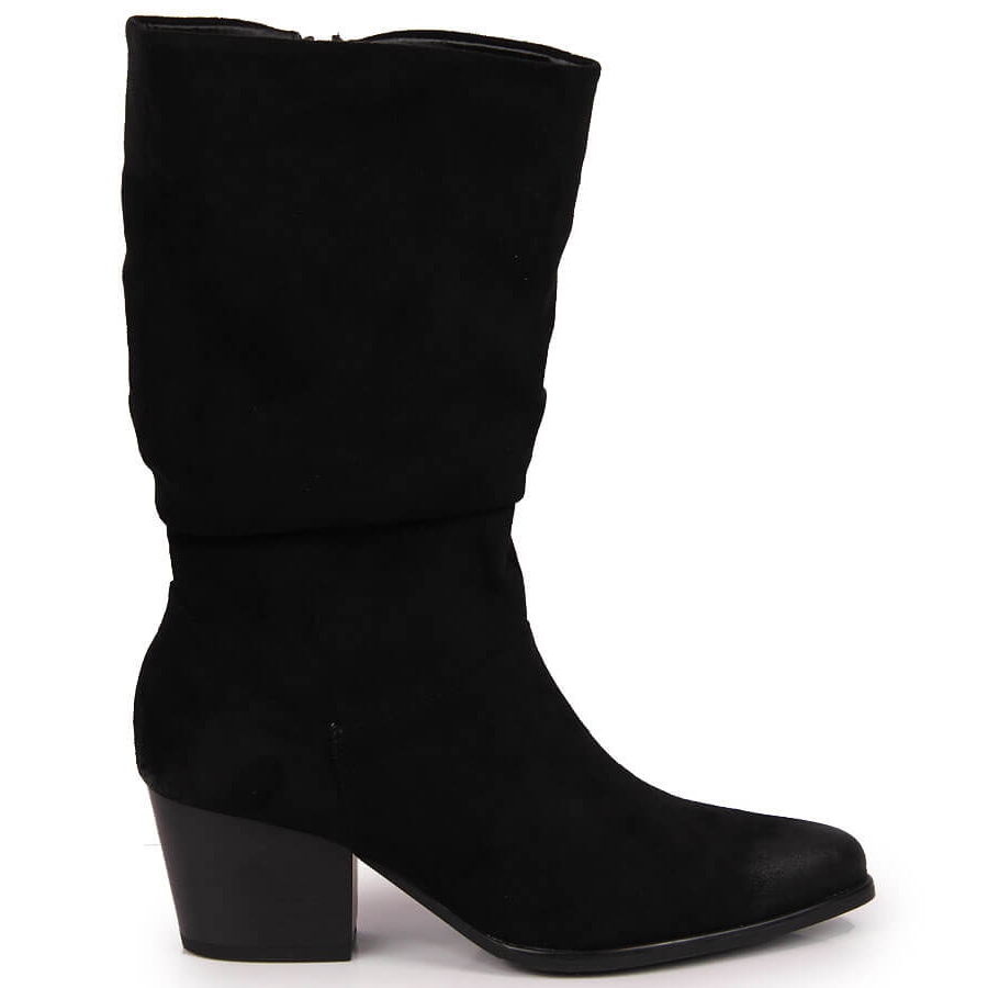 Botas Vinceza cortas arrugadas negras para mujer - Zapatos de moda