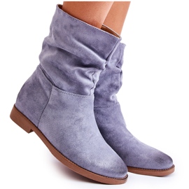 PG1 Botas Altas Mujer Ante Azul Venis