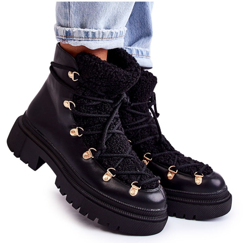 Botas Cálidas en Ecopiel Negras Arisa Trappers negro