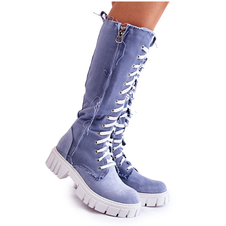 WS1 Botas Altas Atadas Kayra Trappers Azules WS1 Botas Altas Atadas Kayra Trappers Azules