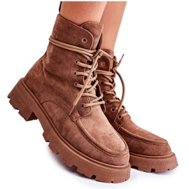 Botas Mujer Ante Atadas Marrón Vanita