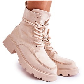 Botines Mujer Ante Beige Vanita