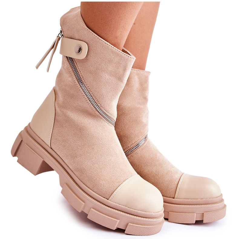 PS1 Botines Mujer Moda Ante Beige Kandell PS1 Botines Mujer Moda Ante Beige Kandell
