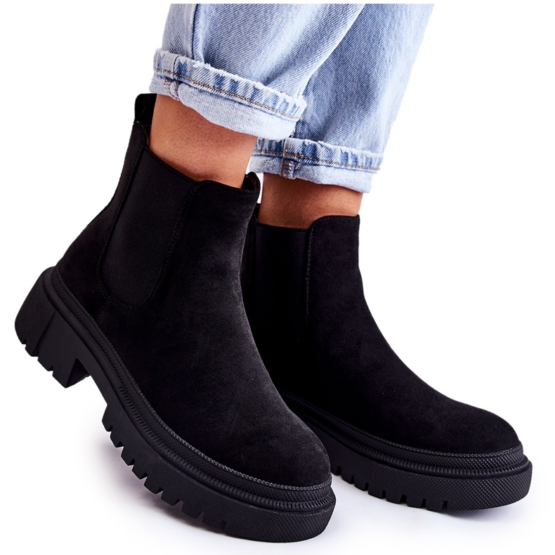 PS1 Botas sin cordones de ante negro Lorea para trabajadores