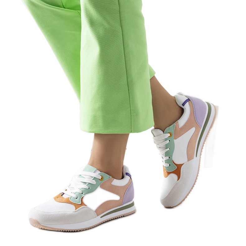 Zapatillas de mujer Kindler blancas y moradas blanco violeta rosado