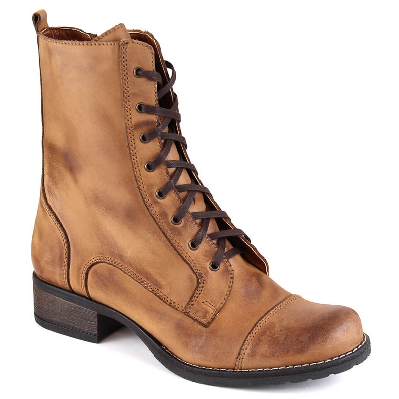 Botas marrones de piel para mujer Dolce Pietro beige marrón