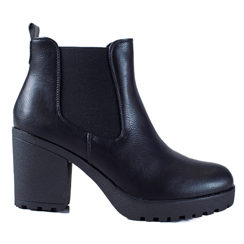 SHELOVET Botas Jodhpur negras clásicas en el poste negro