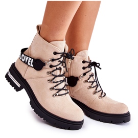 PS1 Botas Cálidas De Ante Con Cinturón Beige Aurelio