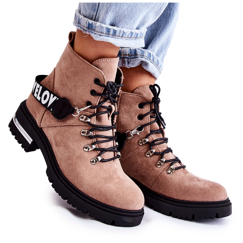 PS1 Botas Cálidas De Ante Con Cinturón Marrón Aurelio beige PS1 Botas Cálidas De Ante Con Cinturón Marrón Aurelio beige