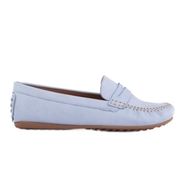 Marco Shoes Mocasines clásicos de piel suave azul