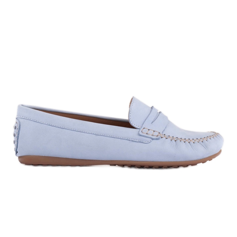 Marco Shoes Mocasines clásicos de piel suave azul