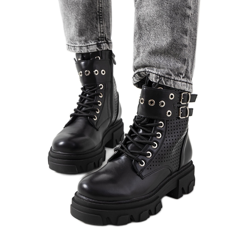 Botines negros con suela trapper de Rubeo
