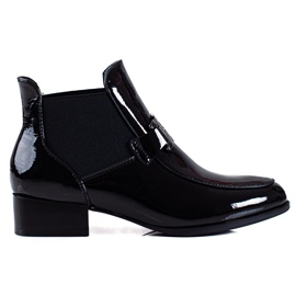 W. Potocki Botas Potocki Jodhpur para mujer fabricadas en piel ecológica lacada negro