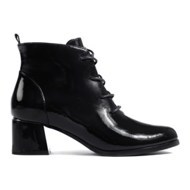 W. Potocki Botas negras de mujer Potocki fabricadas en charol negro