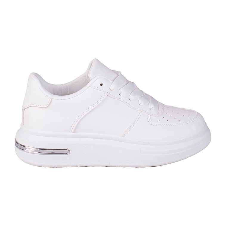 Deportivas de mujer Shelovet blancas fabricadas en piel ecológica blanco