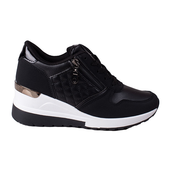 Deportivas de mujer Shelovet negras con acolchado negro