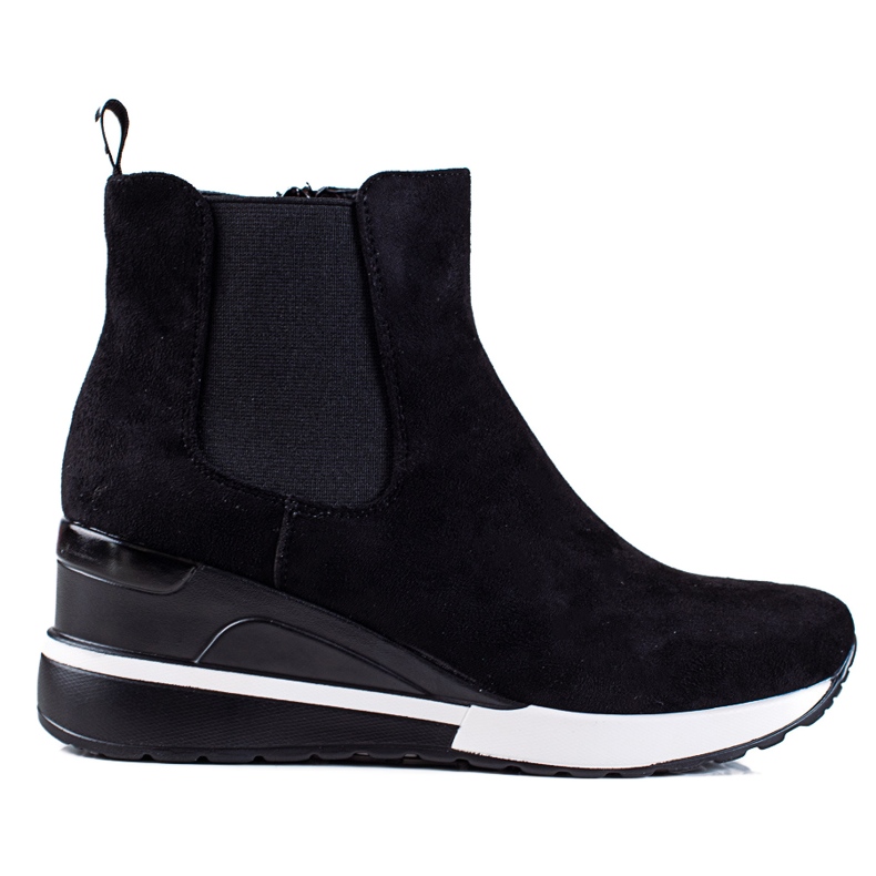Botas deportivas de mujer Vinceza sobre cuña negra negro