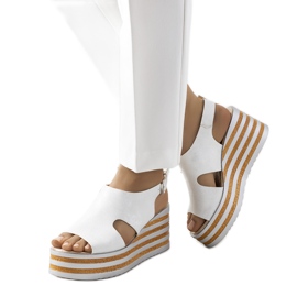 Sandalias plata cuña Corrine blanco