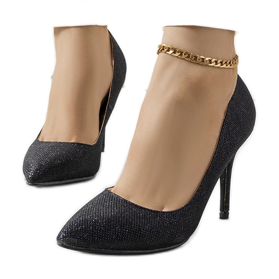 Tacones negros brillantes Macerra