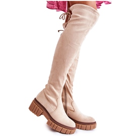 Botas Mujer Ante Beige Claro Cheera