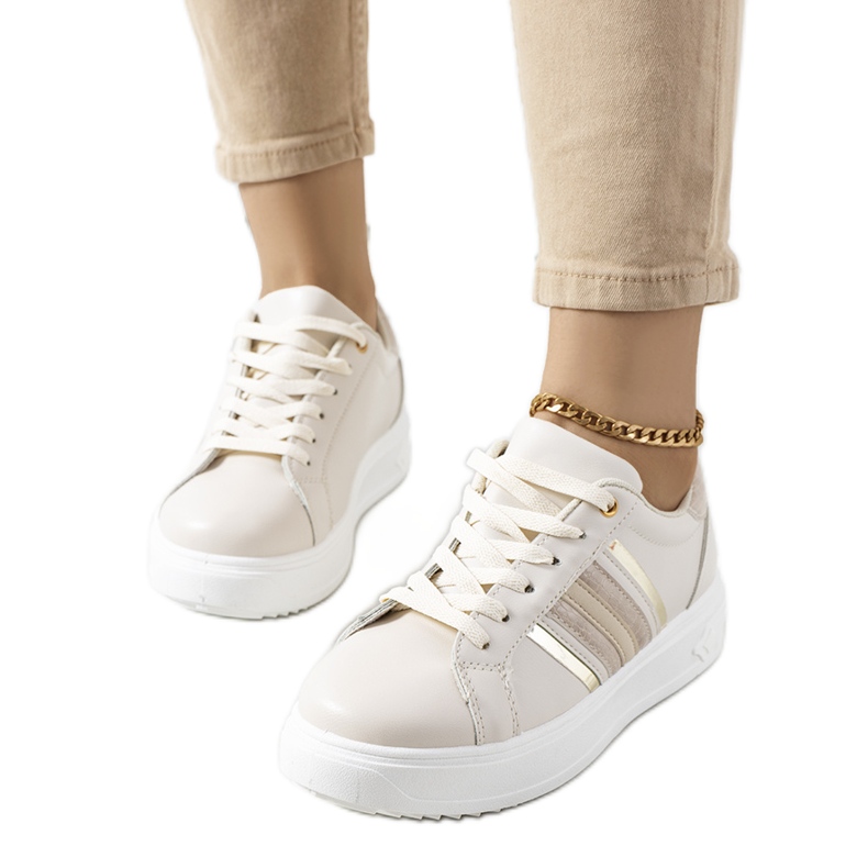 Zapatillas beige en la plataforma Goldsmi blanco