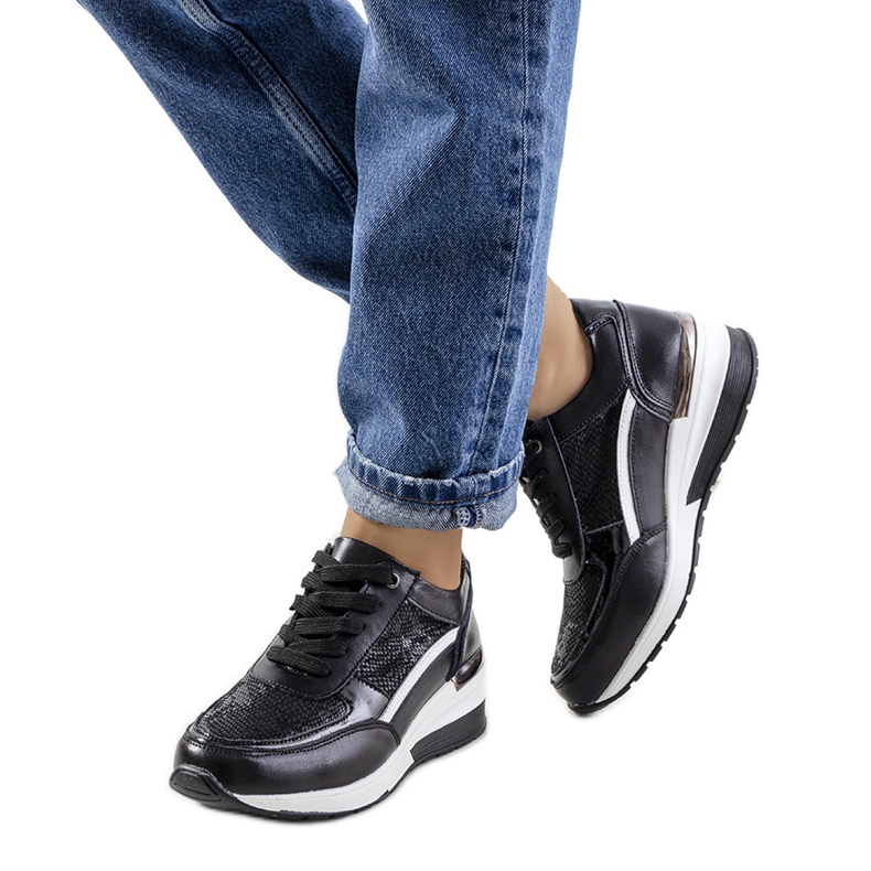 Deportivas Veloso de piel en negro