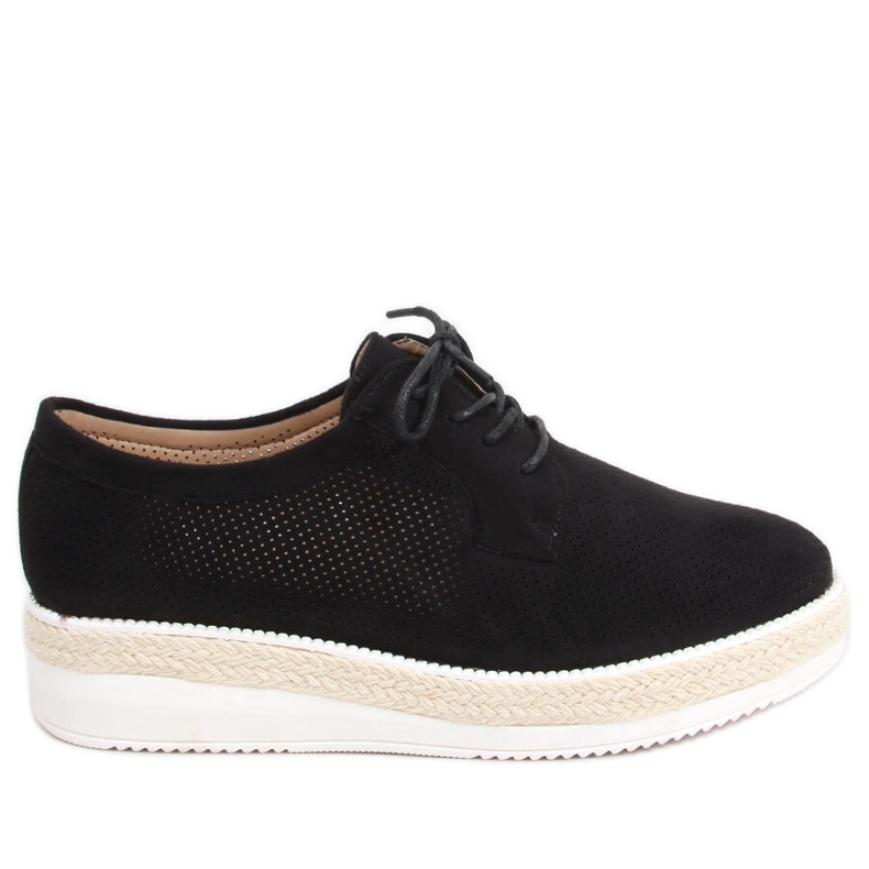 Guermo Alpargatas mocasines cordones negros