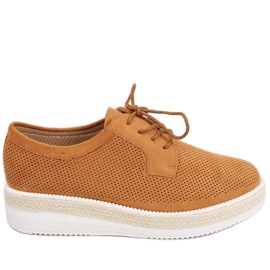 Mocasines alpargatas cordones camel Guermo marrón