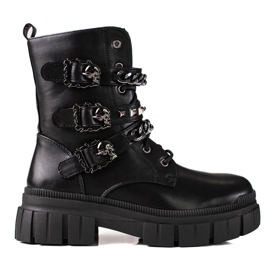Botas rockeras de mujer Shelovet negras negro