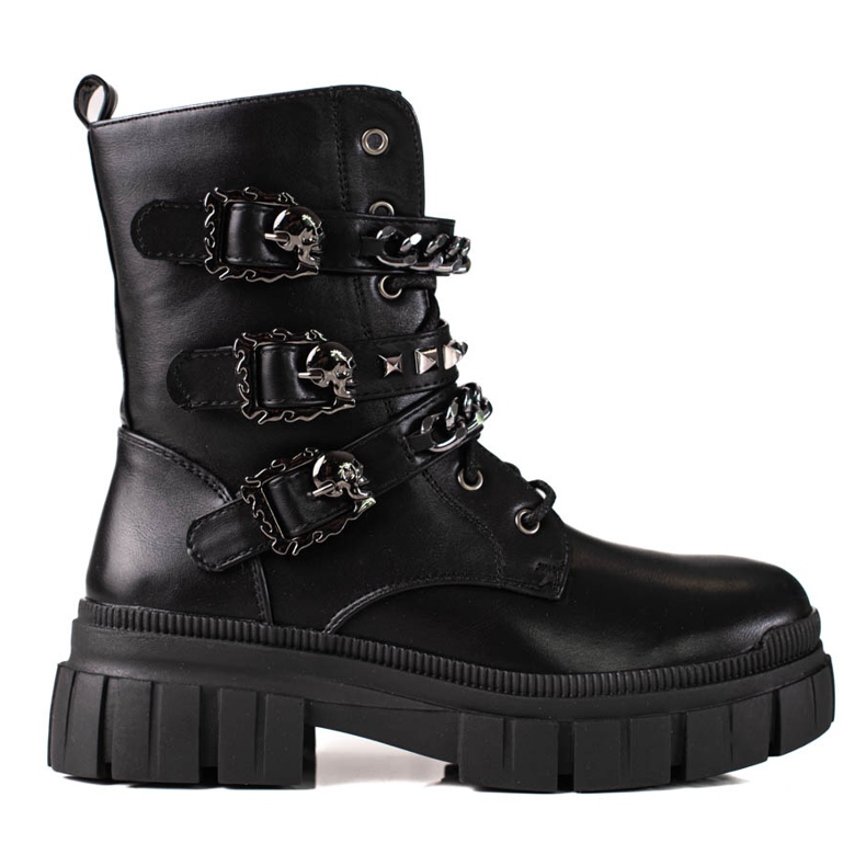 Botas rockeras de mujer Shelovet negras negro