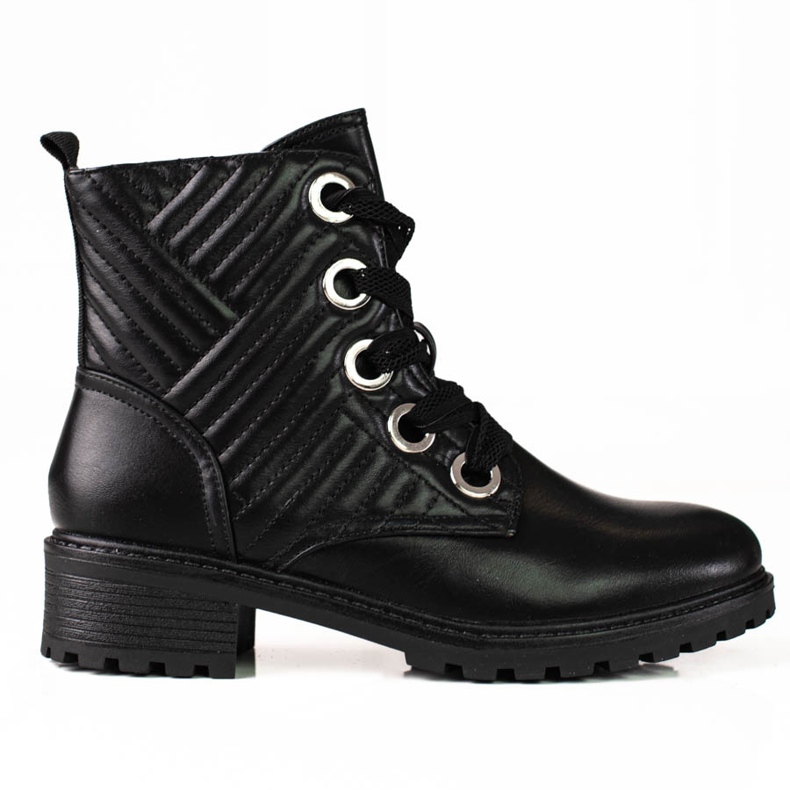 Botas de cordones de mujer Shelovet en negro con acolchado