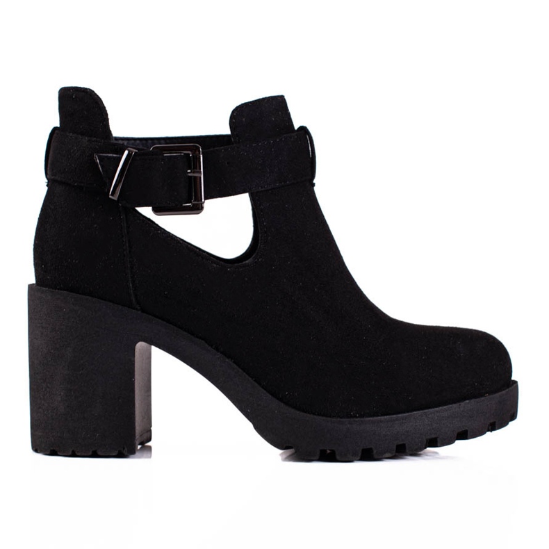 Botas de mujer Shelovet negras con hebilla decorativa negro Botas de mujer Shelovet negras con hebilla decorativa negro