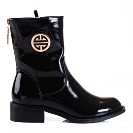 Botas altas lacadas Shelovet negro