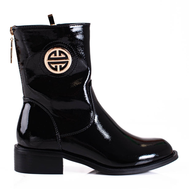 Botas altas lacadas Shelovet negro