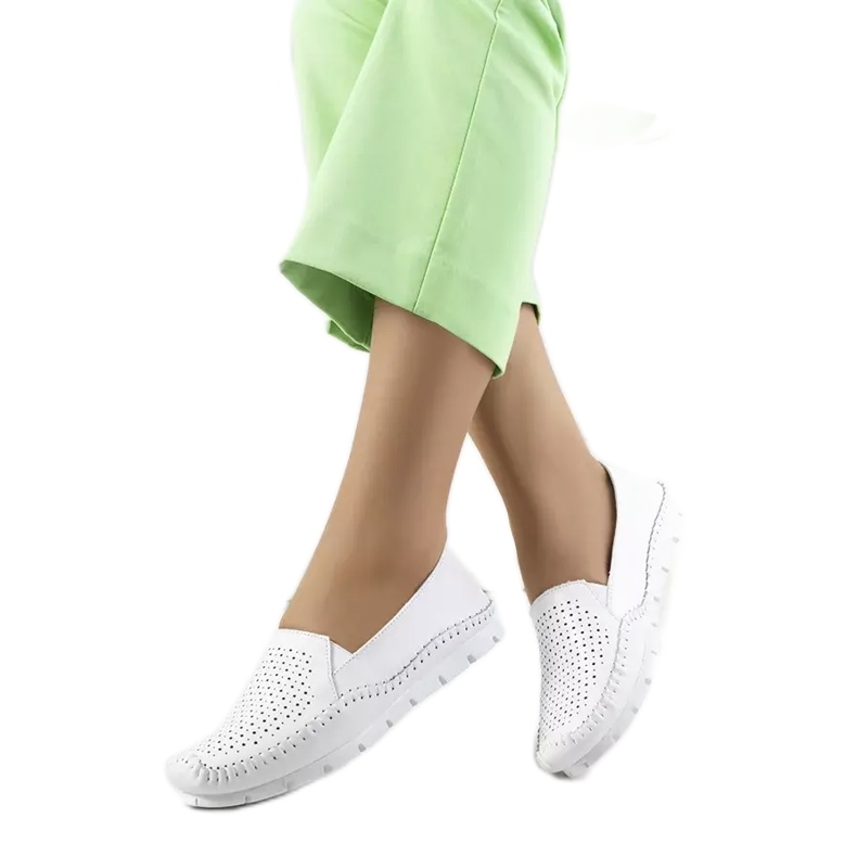 Mocasines juiz de piel blanca blanco